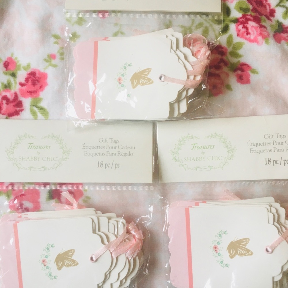 NW TREASURES BY SHABBY CHIC BUTTERFLY ROSES Tags - Picture 3 of 4